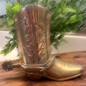 BRASS vintage cowboy boot